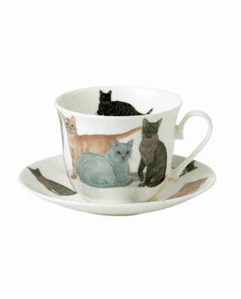 Set de taza y plato para desayuno "Cats Galore"