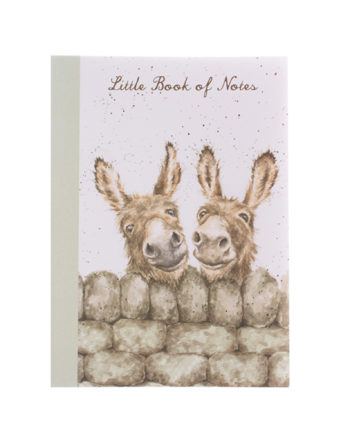 Libreta de notas con ilustración de burros