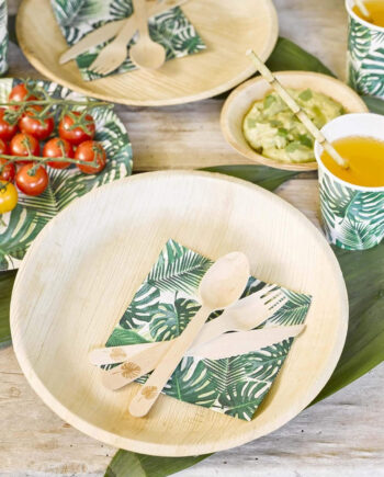 Cubiertos ecológicos de hoja de palma