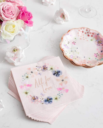 Servilletas de papel "All for Love" rosas